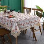 Battilo Rectangular Tablecloth Lace Table Cover Luxury Embroidered Coffee Tablecloths for Dining Tables Home Wedding Decoration