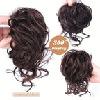 OLACA Synthetic Hair Bun Bands Blonde Black Messy Curly Chignon Donut Updo Scrunchies Fake Hair Pieces For Women Hair Extensions