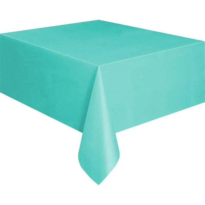 1pcs Disposable Plastic Rectangle Table Cloth Wipe Clean Party Red White Black Tablecloth Covers for Birthday Wedding Christmas