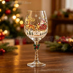 6Pcs Christmas Wine Glasses Set in Gift Box Santa Snowman Reindeer Goblet Holiday Table Drinkware New Year Party Decor Supplies