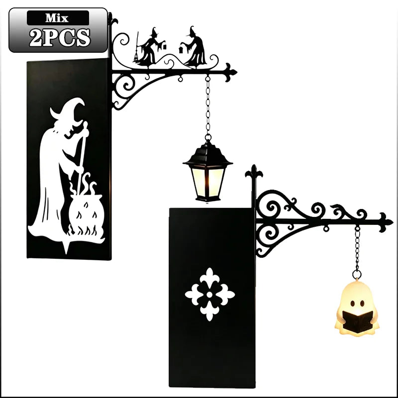 Halloween Themed Vintage Warm Glow Bookend Shelf Lamp Book Stopper for Office Reading Room Desk Decoration Reader Gift
