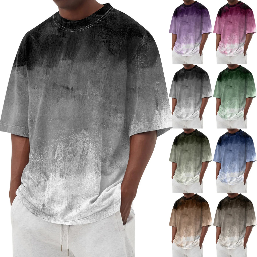 Men'S T-Shirt Summer Cool Short Sleeve 3d Camouflage Gradient Printing Casual Fashion Classic Design Breathable Loose Top