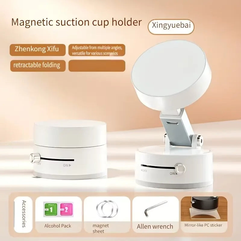 Universal Magnetic Phone Holder With Strong Suction Cup 1.5KG Adsorption 18-65 KPa 360° Rotation Car Dashboard Holder For Phone