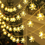 10m 80leds Stright Lights For Room Hanging Home Decoration Christmas Snowflake LED String Lights Indoor Festive Decoration