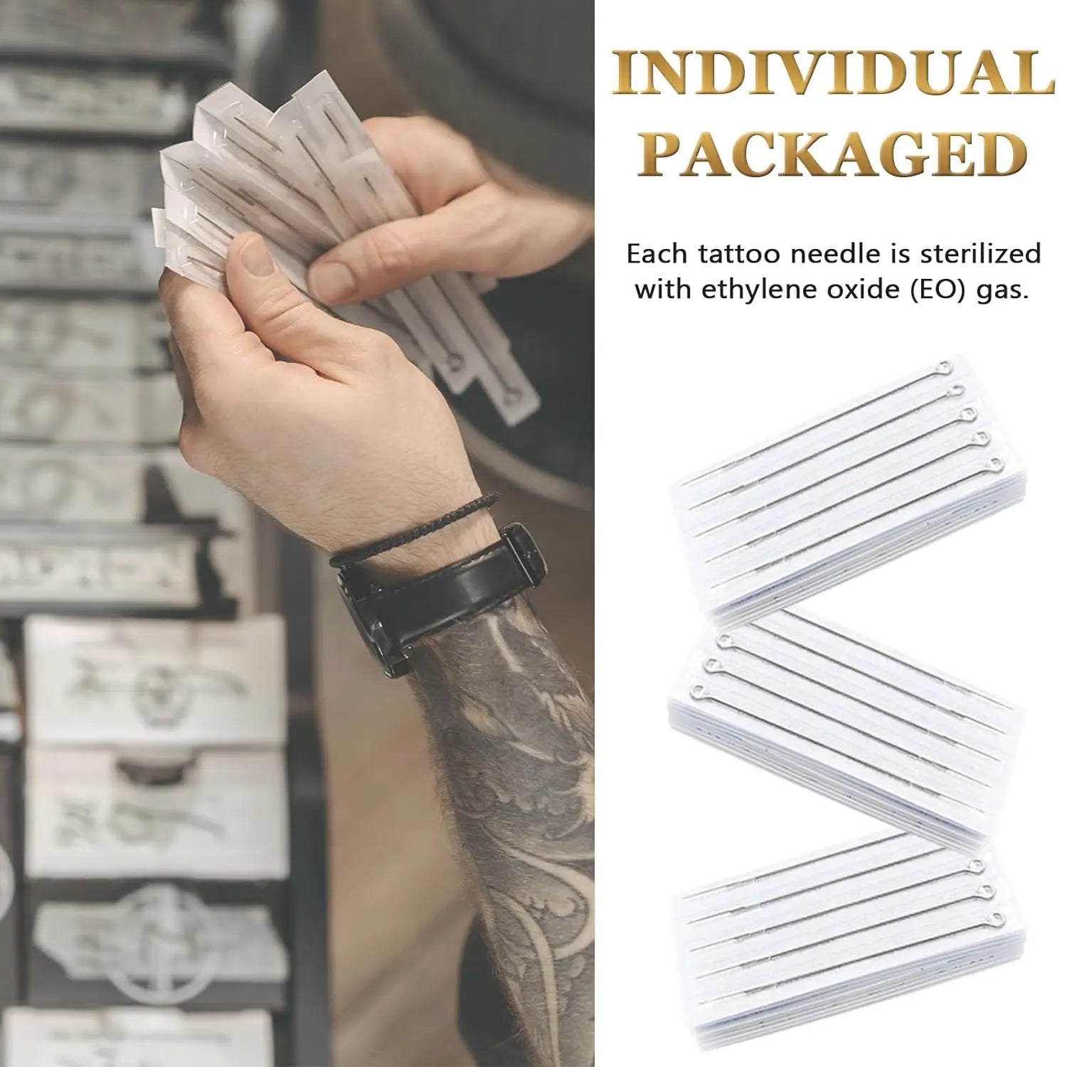 5-100pcs Sterilized Tattoo Needles RL RS M1 RM Tattoo Machine Needle for Tattoo Permanent Makeup Machine Liner and Shader Needle