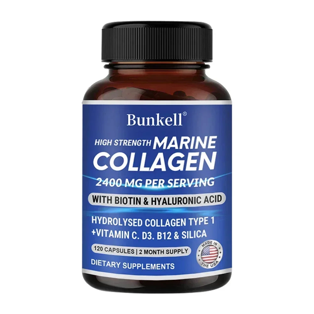 Collagen Capsules - with Biotin,Hyaluronic Acid,Support Joint Cartilage,Collagen Production and Calcium Absorption,Immune Health