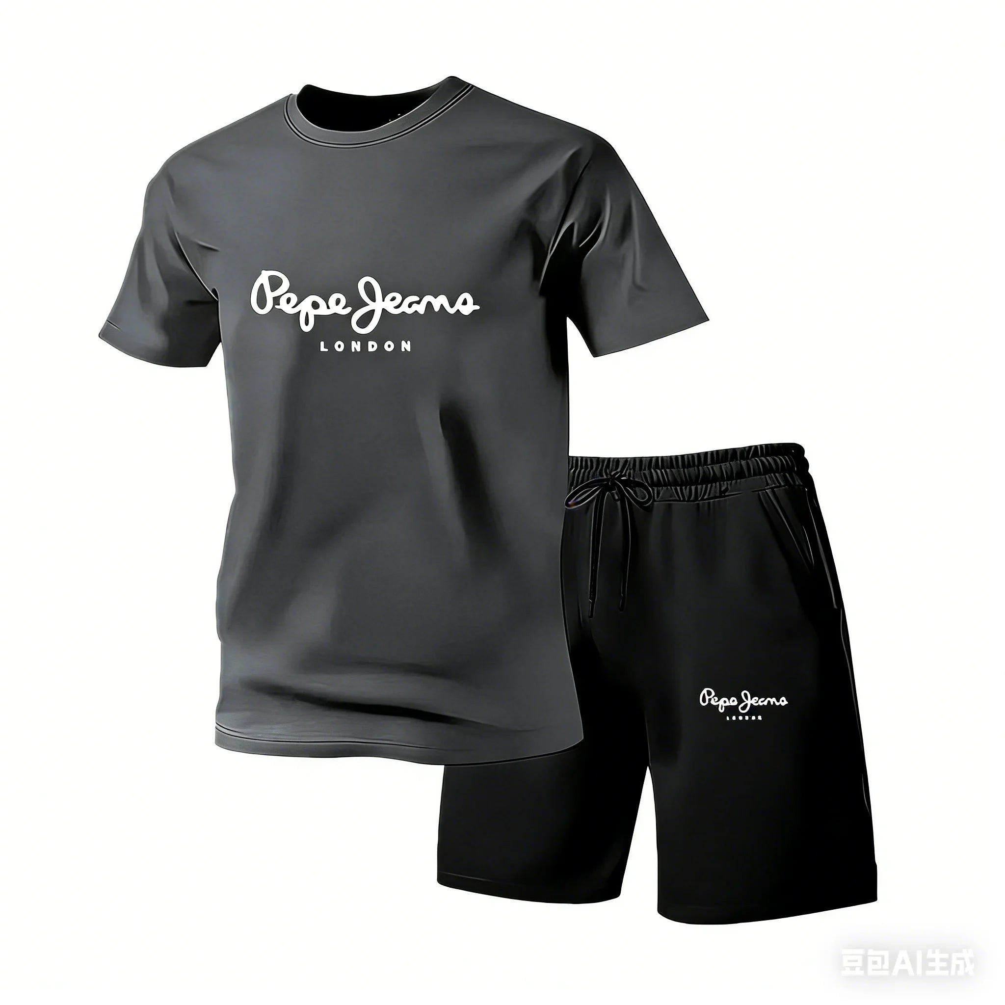 New summer fitness sportswear for men short-sleeved T-shirt and shorts two-piece set breathable and quick-drying casual wear