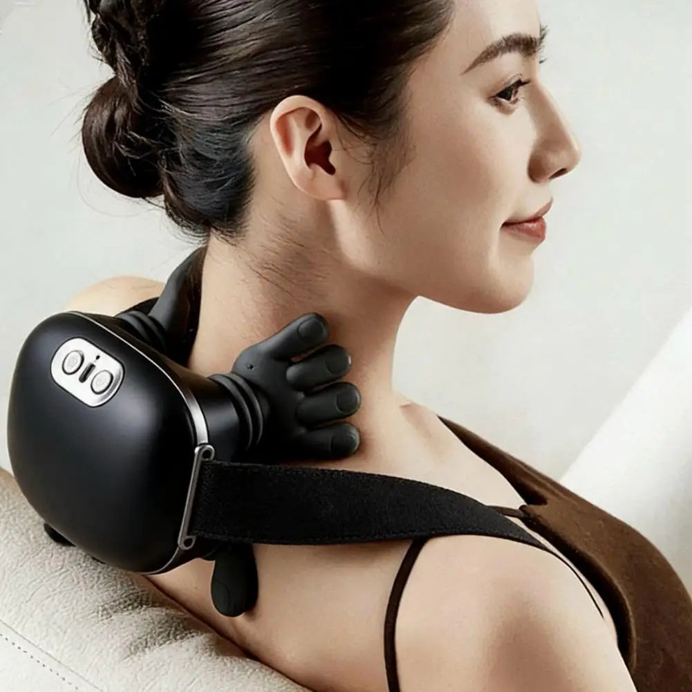 Bionic Shiatsu Neck Massager with Heat 3-Speed 4D Kneading Massage Pillow for Shoulders Back Muscle Tension Relief