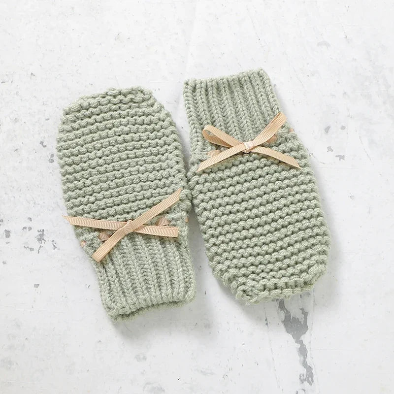 Newborn Baby Clothes Set Knitted Infant Girl Boy Romper +Hat +Gloves +Shoes Fall 4PC Long Sleeve Jumpsuit Outfits +Mitten +Boots