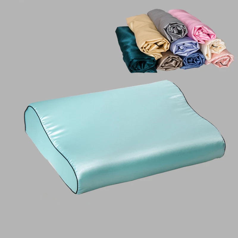 1 Pcs Luxury Satin Pillowcase 30cmx50cm/40cmx60cm Pure Color Luxury Comfortable Imtation Satin Memory Foam Pillow Cover