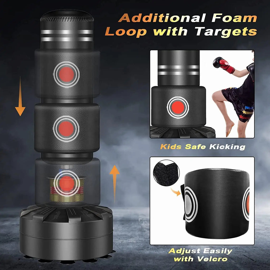 Freestanding Punching Bag 70''-205lbs With Boxing Gloves Heavy Boxing Bag With Suction Cup Base For Adult Youth Kids - Men Stand