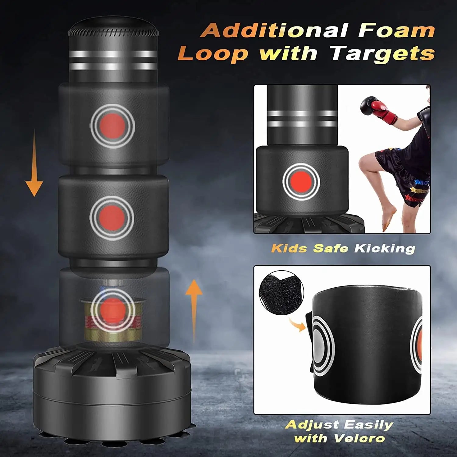 Freestanding Punching Bag 70''-205lbs With Boxing Gloves Heavy Boxing Bag With Suction Cup Base For Adult Youth Kids - Men Stand