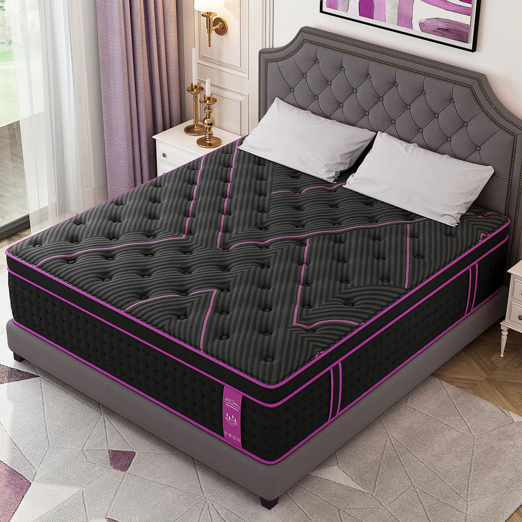 12/14in Hybrid Gel Memory Foam Mattress with Pocket Spring, Medium Firm, Motion Isolation Mattress in a Box