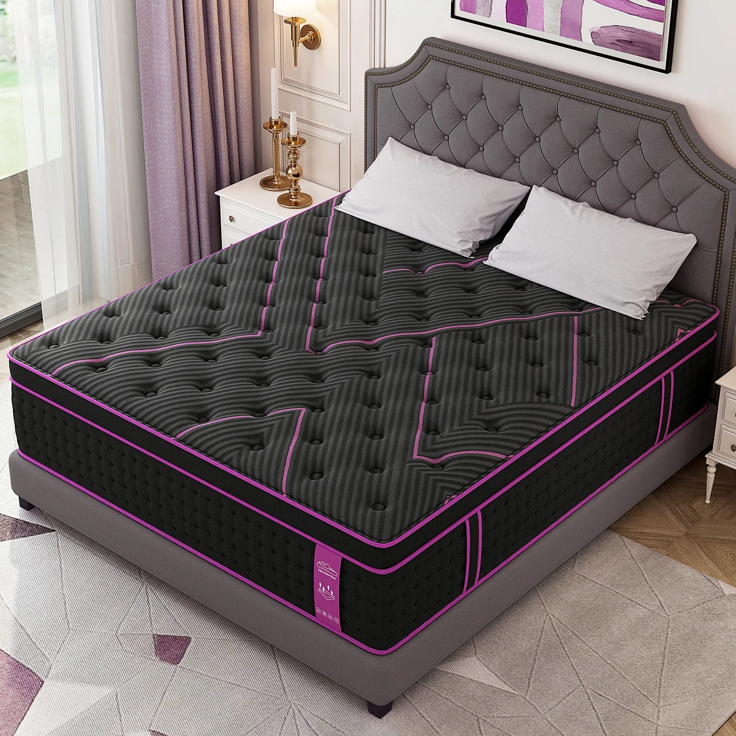 12/14in Hybrid Gel Memory Foam Mattress with Pocket Spring, Medium Firm, Motion Isolation Mattress in a Box