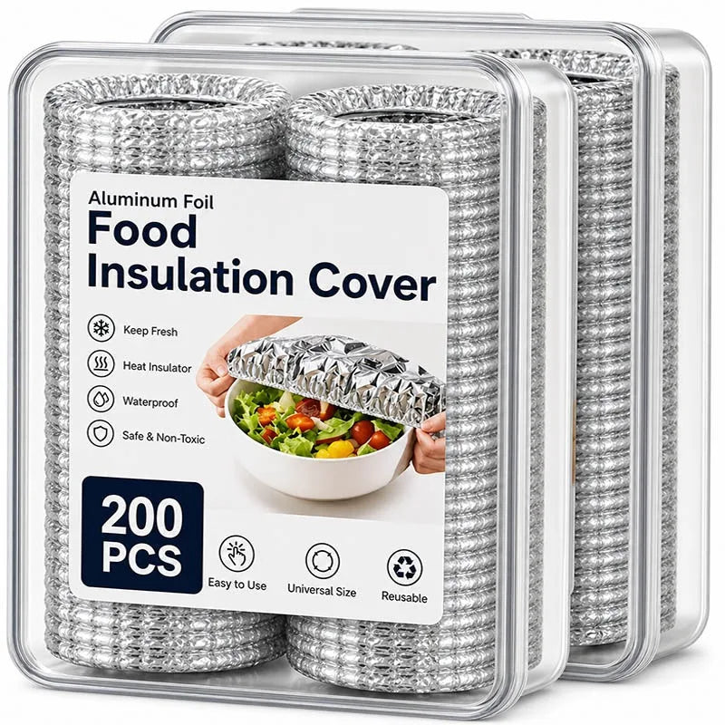 Aluminum Foil Film Food Cover Elastic Disposable Food Grade Covers Fresh-keep Lid Fruit Vegetable Insulation Storage Saran Wrap