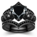 Gothic Style Rings Heart Shape Zircon Horror Skull on The Band Black / Red / Purple Just Pick One Halloween Decor