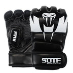 Unisex Sparring Punching Gloves Wear Resistant 3cm Thickened Punching Bag Gloves Fingerless for Boxing Kickboxing Muay Thai MMA