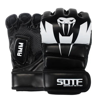 Unisex Sparring Punching Gloves Wear Resistant 3cm Thickened Punching Bag Gloves Fingerless for Boxing Kickboxing Muay Thai MMA