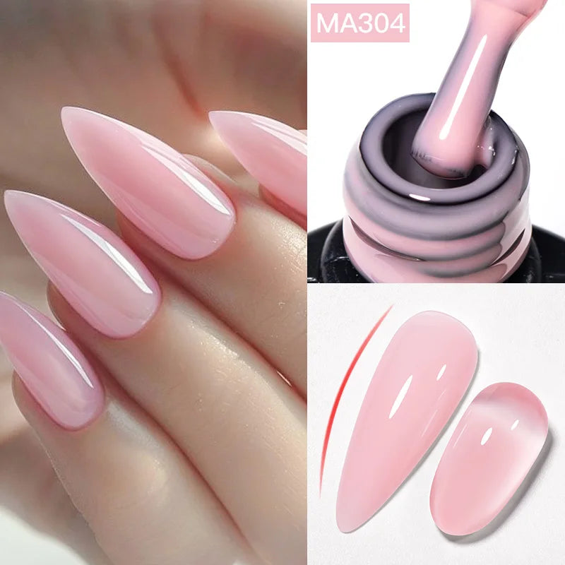 7ml Nude Rubber Base Gel, 68 Colors, DIY Nail Art Supplies Gel for Nails Design, UV LED Soak Off, Easy to Apply, Long Lasting