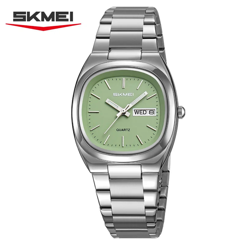 SKMEI 2420 New Women's Business Steel Clock Fashion Quartz Calendar Week Women's Luxury Watch Casual Men's Watch Dress часы