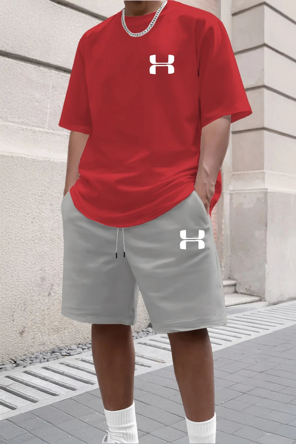 2026 New Men's Sportswear Short Sleeved T-shirt and Sports Shorts Summer Casual Jogging Pants Set Men's Two-piece Set