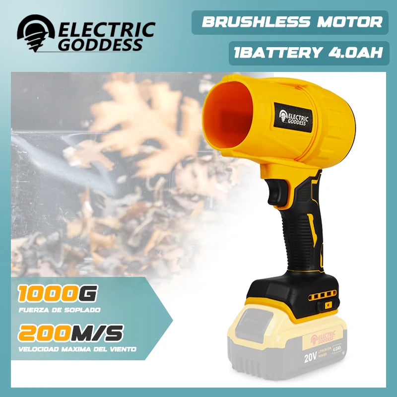 Electric Goddess 1500W Brushless Electric Turbo Blower Jet Fan 200M/S Air Blower Violent Blowing Tool For Dewalt 20V Battery