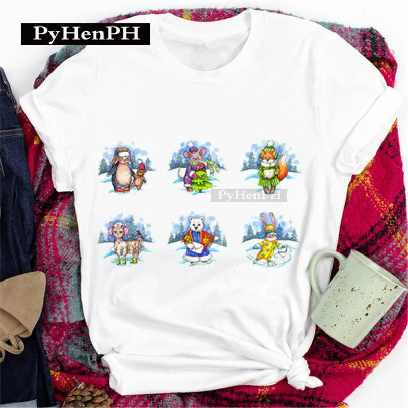 Merry Christmas T Shirt  Personalized and Exquisite Christmas Gift T-shirts and Clothes Women Clothing Aesthetic Clothes