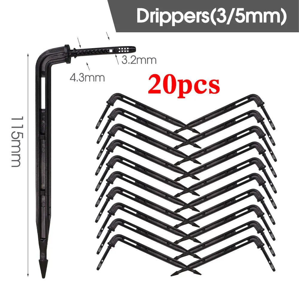 2L 4L 8L Dripper Irrigation 3/5mm Hose 2/4-Way Connector Water Splitter Emitter Drip Arrow Micro Drip System Garden Accesorries