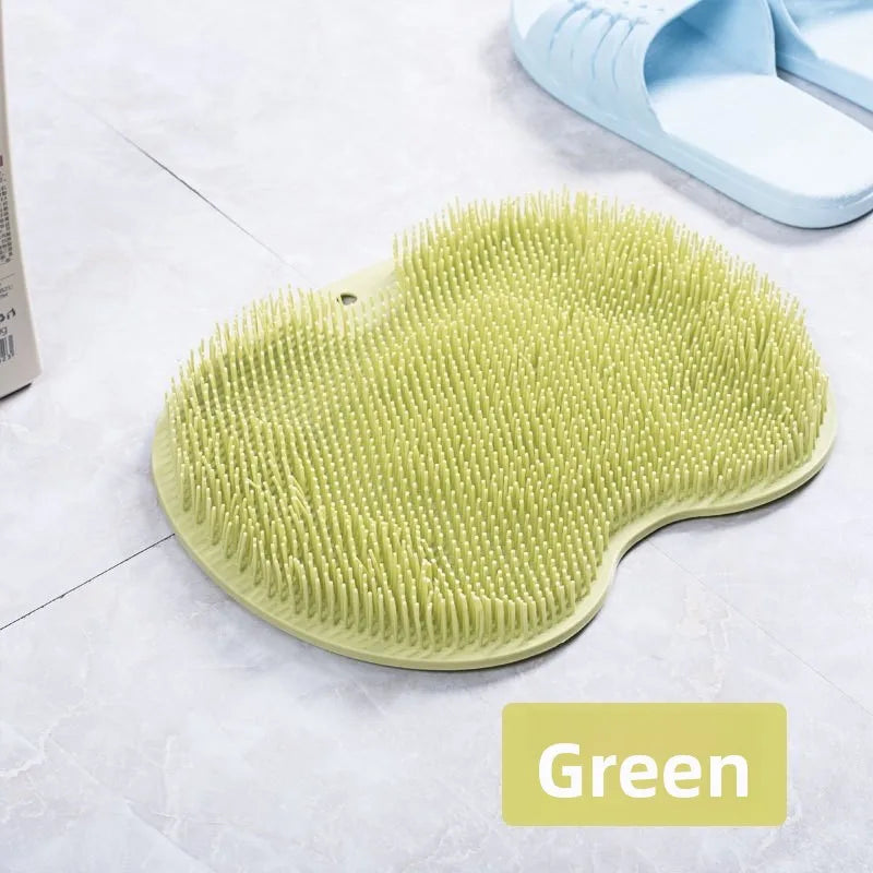 Foot Wash Brush Rub Back with Sucker Brush Bathroom Tool Foot Massage Pad Shower Massage Mat Exfoliating Bath Pad Bath Sponge