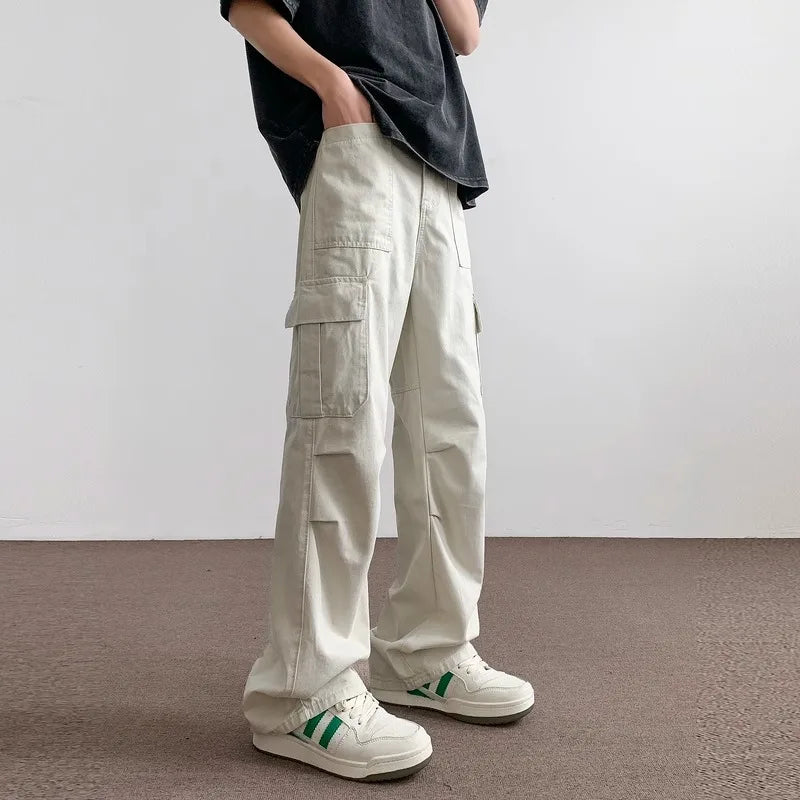 Pants Men's Trendy American Paratrooper Overalls Men's Summer Casual Handsome Outdoor Loose Straight