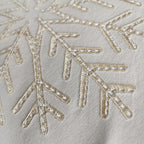 Christmas Decorative Pillow Case Cartoon 3D Snowflake embroidery Santa Xmas Tree White Square New Year 2025 Pillowcases 45x45cm