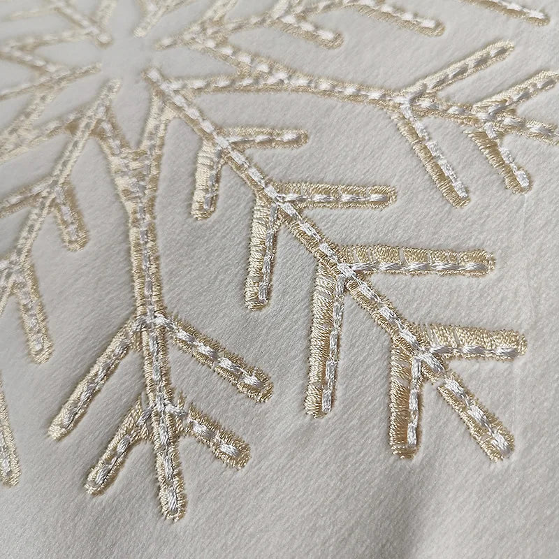 Christmas Decorative Pillow Case Cartoon 3D Snowflake embroidery Santa Xmas Tree White Square New Year 2025 Pillowcases 45x45cm