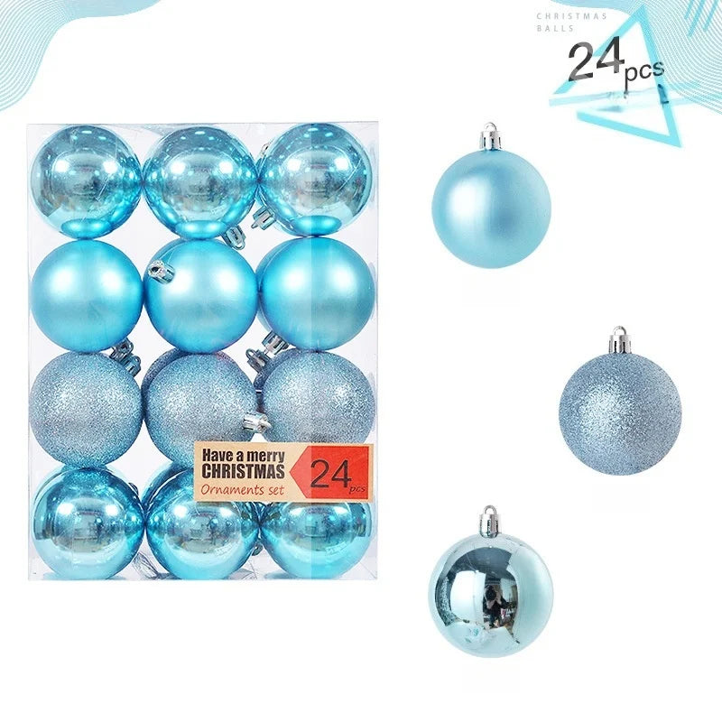 DIY 24PCS 3/4/6CM Christmas Balls Big Ball Christmas Tree Pendant Ornament Party Decor New Year Navidad Christmas Decor Gift