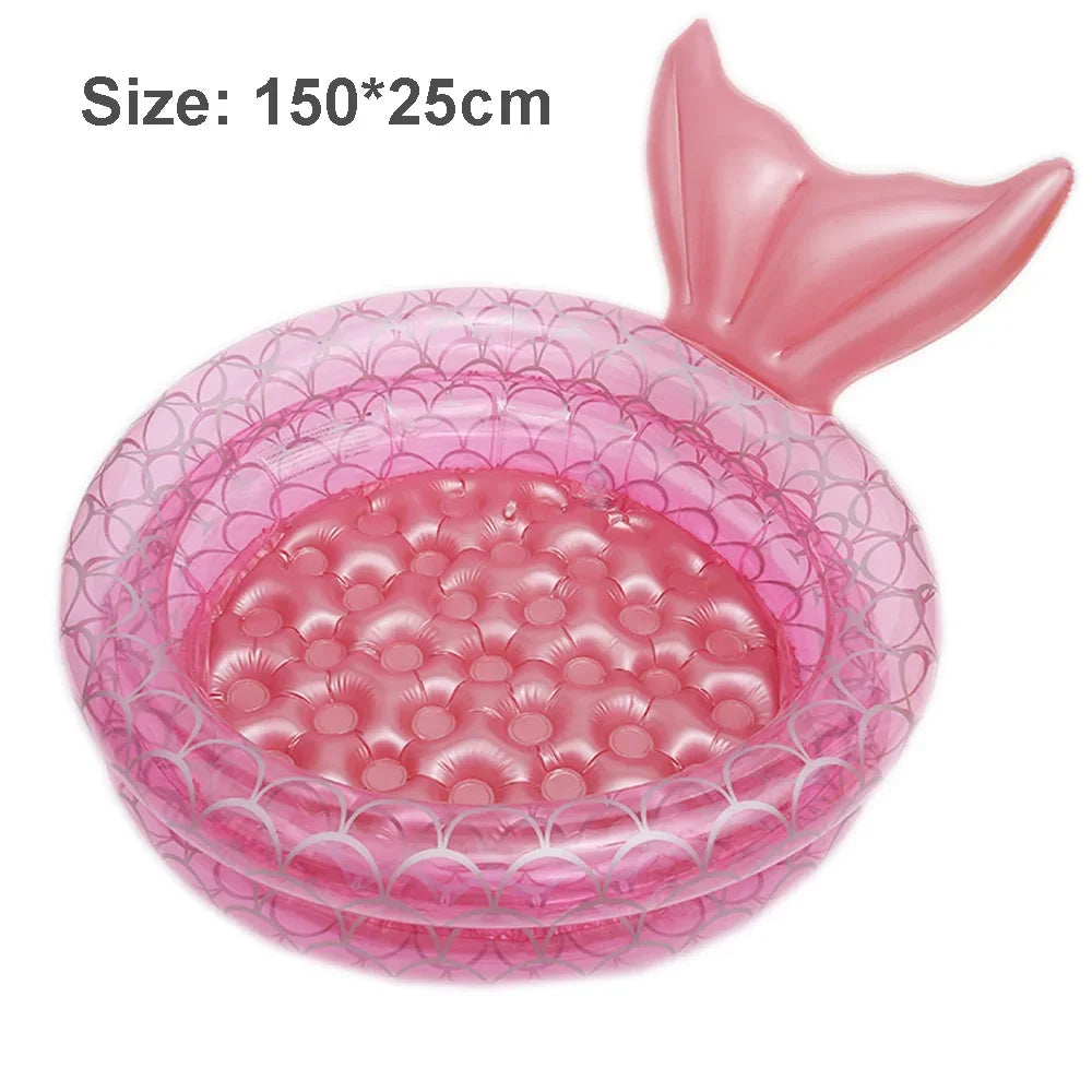 Inflatable Swimming Pool for Kids 150cm Mermaid Water Pool baby Water Paddling Pool Bathtub Circles Pool Party