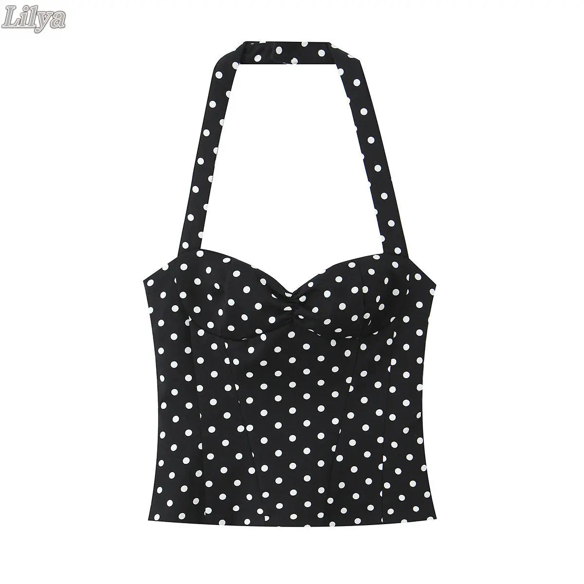 Sexy Y2K Girl Halter Tops Corset Slim Polka Dot Print Short Tops Camis Fashion 2026 Spring Summer Streetwear Holiday Beach Camis