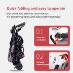 Foldable and Lightweight Baby Stroller for Sitting and Lying, Shock-absorbing and Brake-resistant for All Seasons