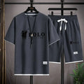2025 Men's Short-sleeved T-shirt + Sports Shorts Two-piece Summer Fashion Breathable Fitness Casual Jogging Set.