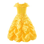 Yellow Princess Dress Halloween Cosplay Costumes Beauty and The Beast Kid Dress For 2-10Y Girls Birthday Party Children Clothing