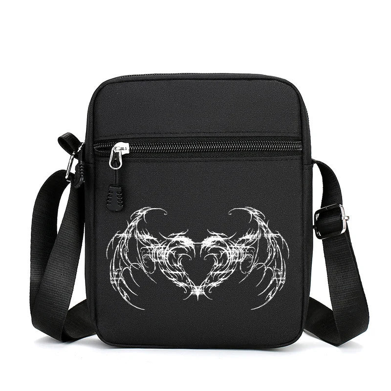 Personality Rune printed Crossbody bag large capacity men shoulder bag mobile phone bag portable outdoor storage Halloween gift