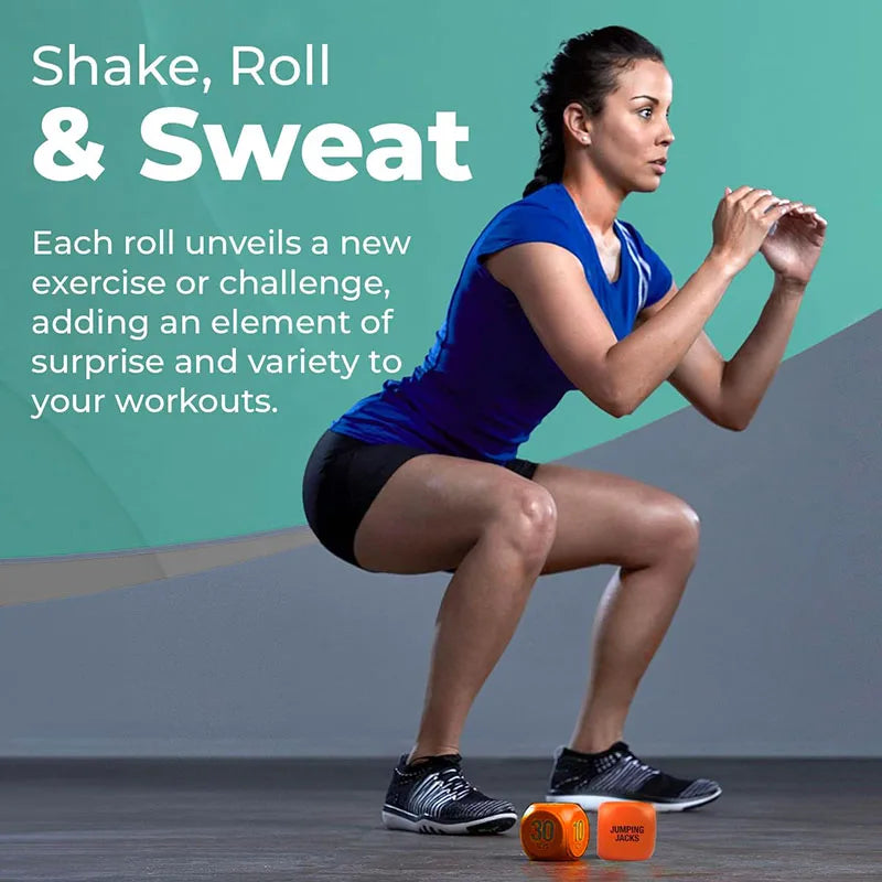 2pk Fitness Exercise Dice for Cardio HIIT Exercise Classes Fun Fitness Dice Convenient Portable Gym Accessories Whole Body
