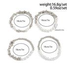 4pcs/set Fashion Bracelets For Women New Vintage Irregular CCB Beads Imitation Pearl Chain Jewelry Valentine's Gift B068