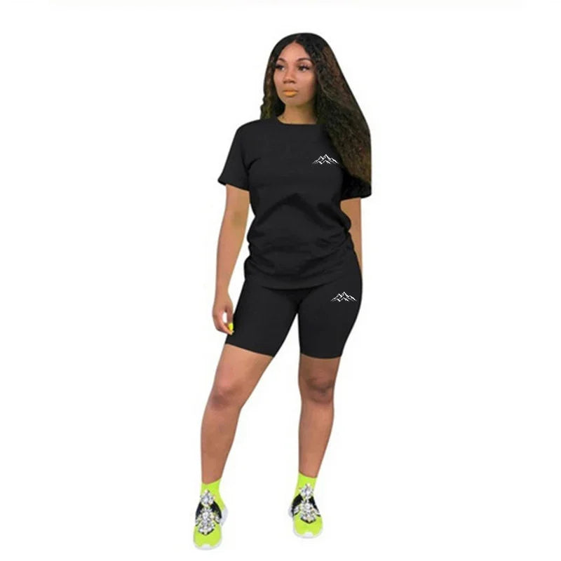 2026 Summer Two Piece Set for Women T-Shirts O-Neck Shorts Daily Short Sleeve Tracksuit Matching Hot Sales Casual Woman Clothing