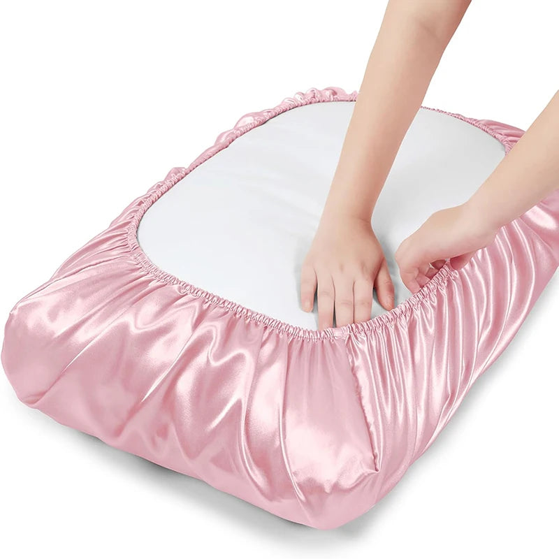 Satin Decorative Pillowcases for Hair Protection Elastic Band Cushion Covers Luxury Silky Fabric Travel Beddingroom Pillow Cover