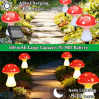 LED Fairy Mushroom Solar Lawn Lights Waterproof 8modes Garden Solar Ground Light String for Courtyard Street Patio Path Decor