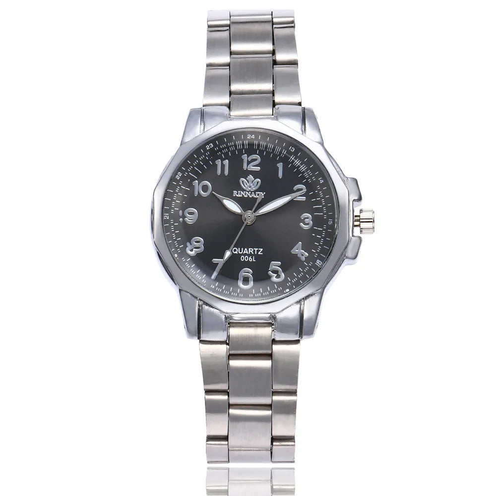 Trendy Unisex Watch New Arrival Quartz Movement Couple Watch Valentine Gift Metal Band Lightweight Stylish Durable Wristwatch