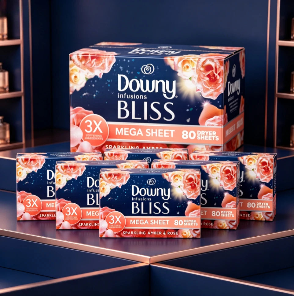 Luxury amber rose scented premium laundry dryer sheets | Offer long-lasting fabric freshness, smooth clothes and effectively eliminate static cling during drying cycles