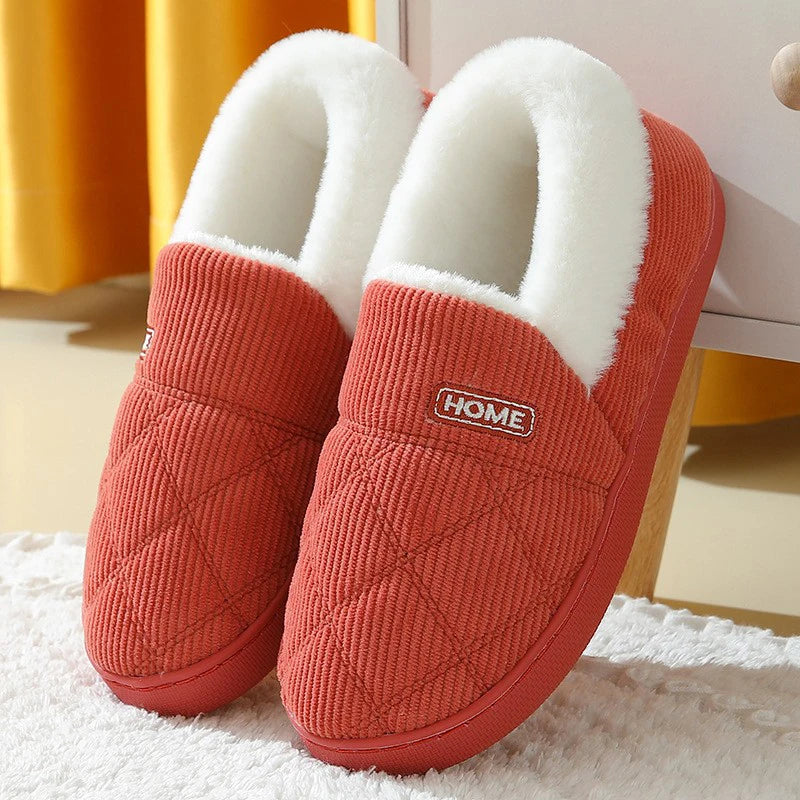 Big Size 48 49 Men Home Slippers Winter Warm Plush Slides Couples Indoor Flats Anti-slip Bedroom Shoes Women Autumn Furry Slides
