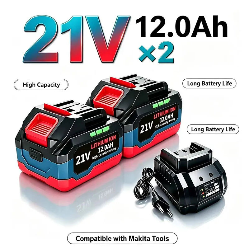 21V New model, high compatibility.for Makita  21V 12.0Ah Replacement Lithium Ion Battery Compatible With Cordless Power Tools