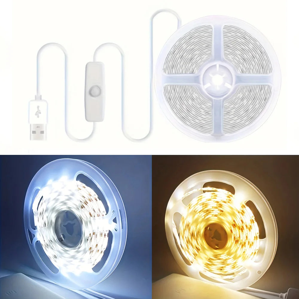 LED Strip Lights 5V White/Warm White Flexible LED Light,can be pasted,cuttable Home Decor Lamp for TV Backlight Cabinet Lighting