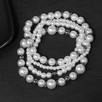 4 Pcs/Set White Pearl Bracelet Set Multilayer Gold Color Beads Bracelet For Women Trendy Imitation Pearl Bangle Luxury Jewelry